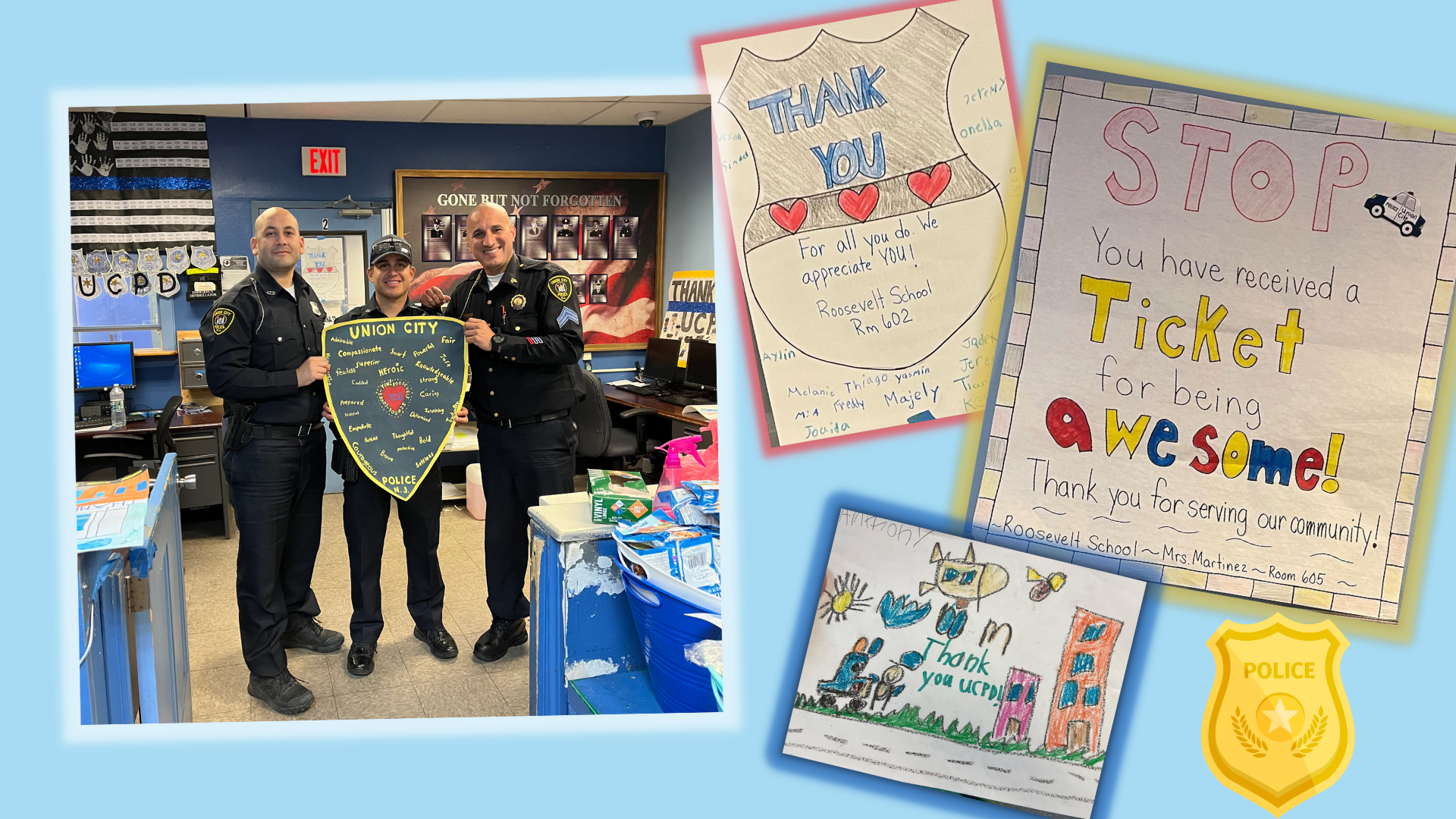 Roosevelt School honoring the Union City Police Department during Police Appreciation Week #3