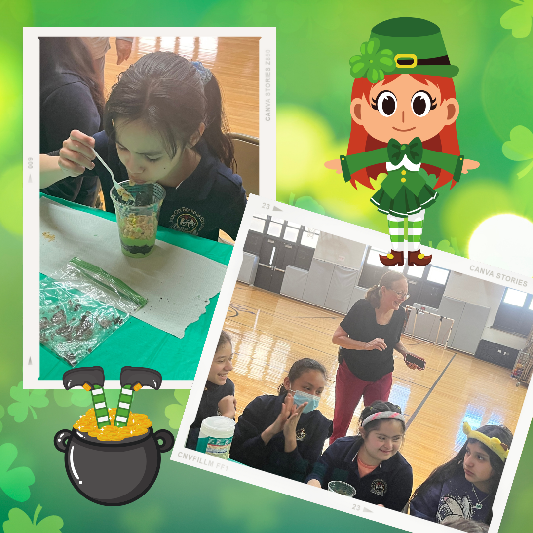 Enjoying Saint Patrick's Day at the Roosevelt School