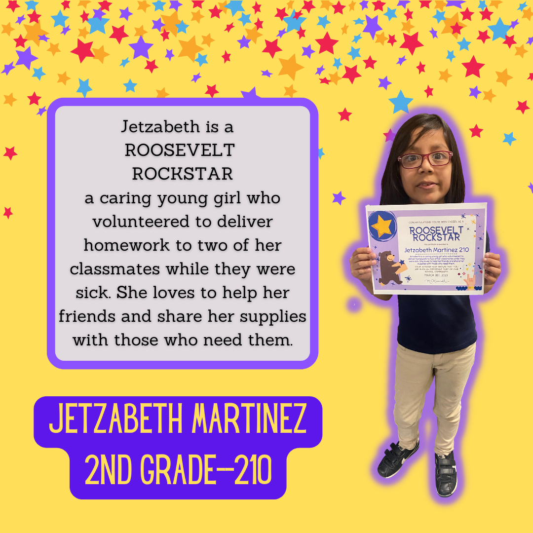 Celebrating The March 2023 Rock Stars at the Roosevelt School