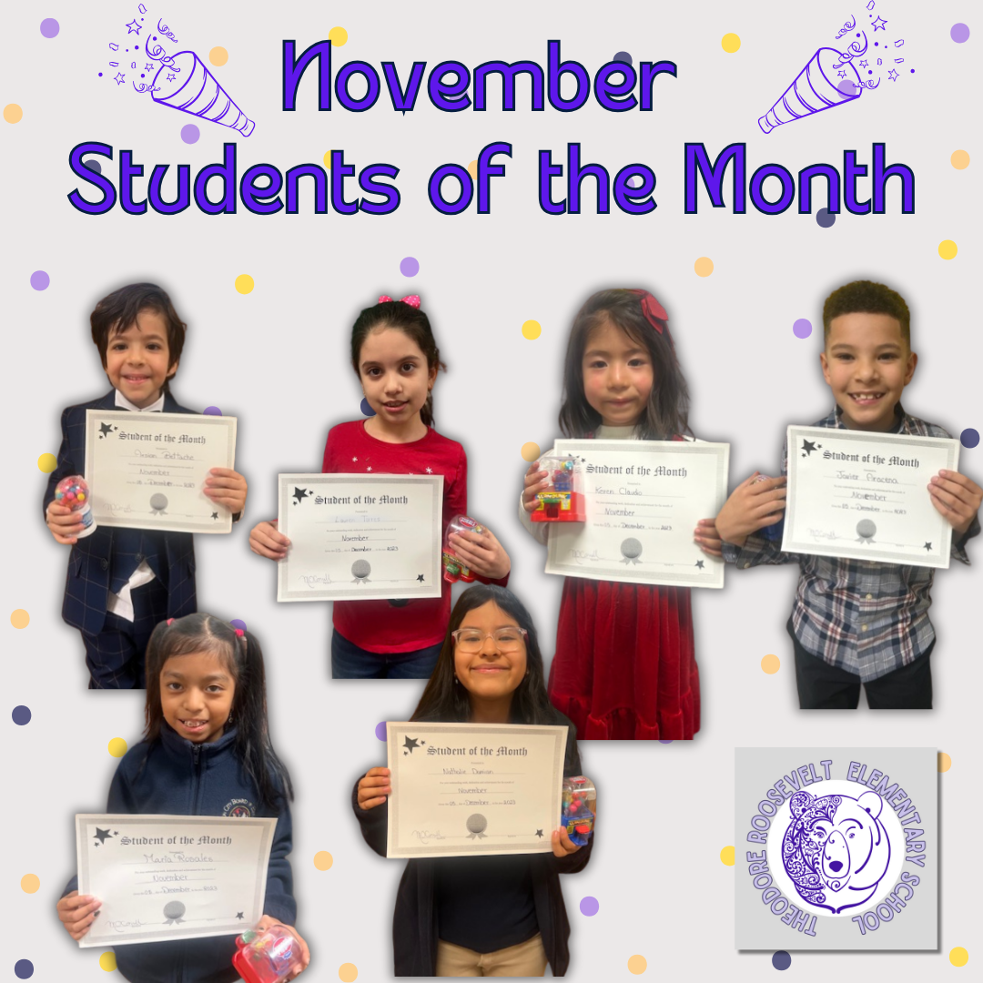 Roosevelt School-November 2023 Students of The Month